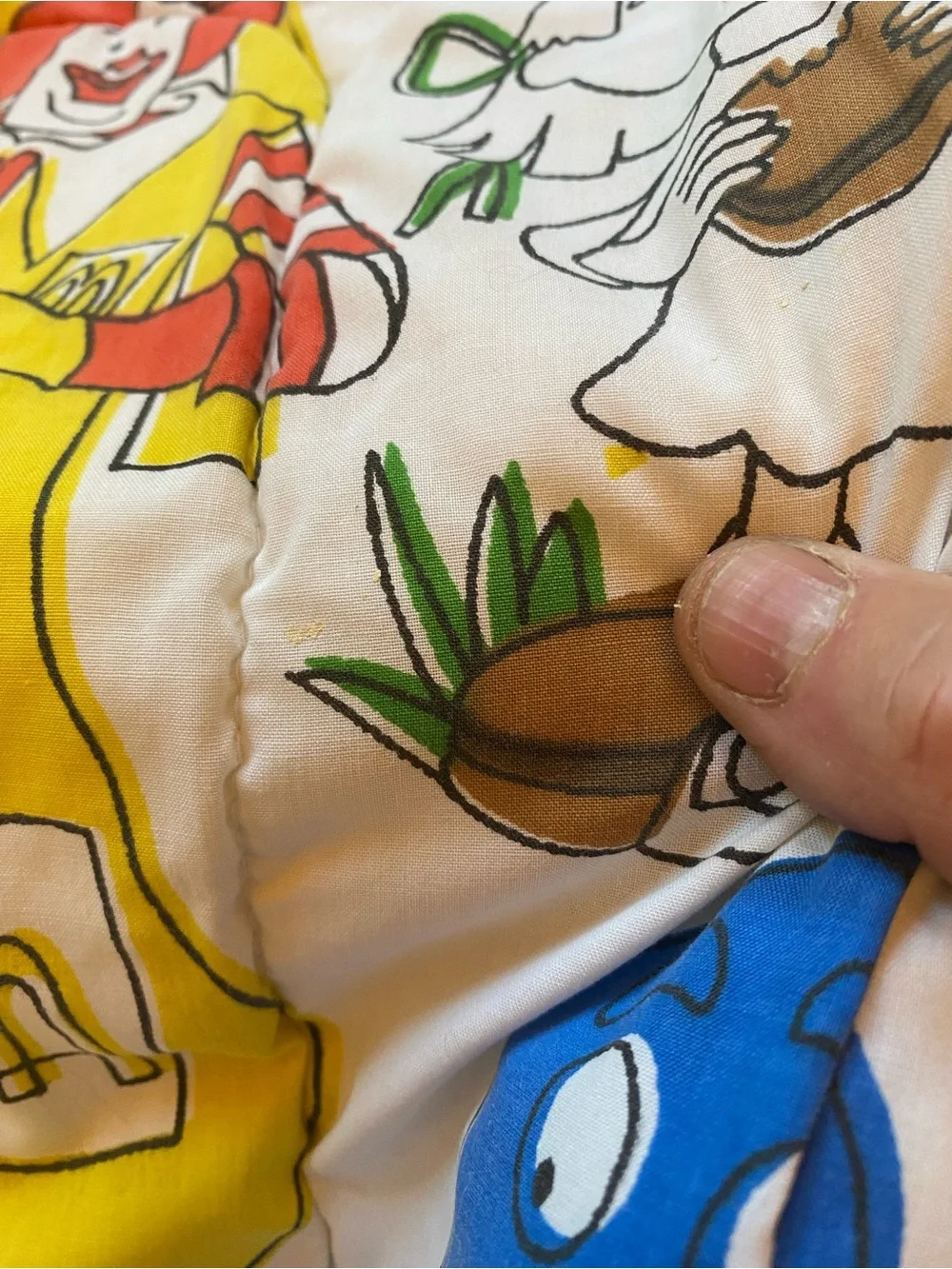Vintage 70’s McDonald's Colorful Character Print throw quilt
